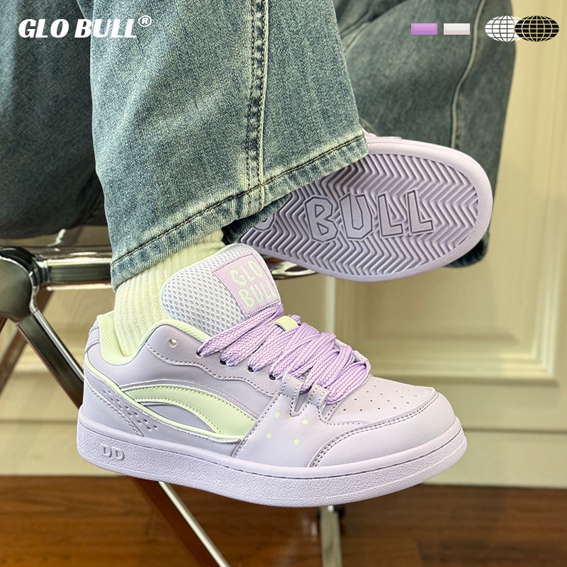 GLO BULL紫色面包鞋男女款增高百搭鞋子板鞋小众潮流2025春季新款