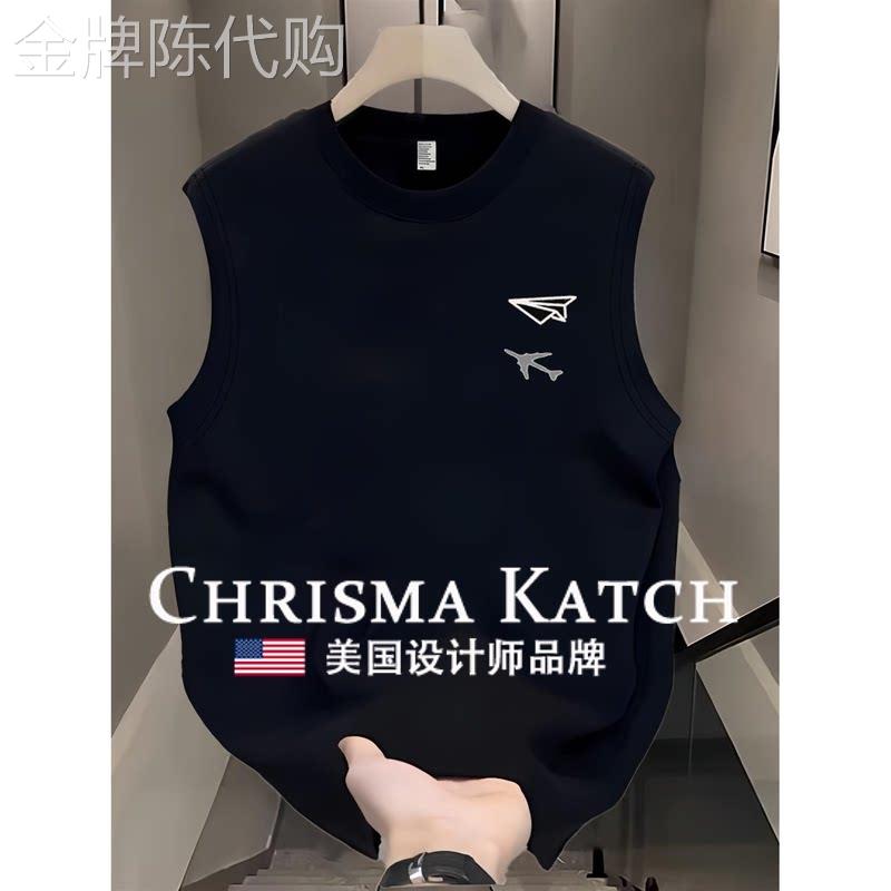 出口美国Chrisma Katch~夏季潮牌休闲运动健身汗衫男生无袖T恤
