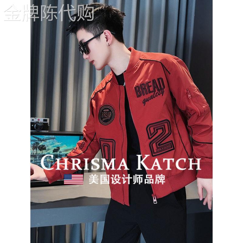 出口美国Chrisma Katch~潮流夹克痞帅棒球服男装上衣刺绣外套