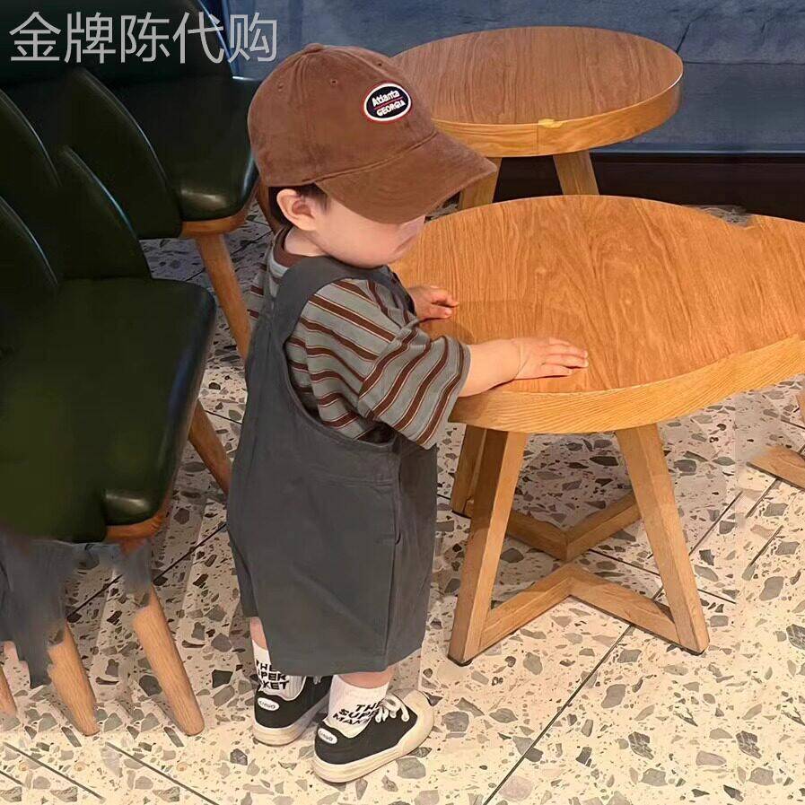 法国BADNUT婴幼儿抱婴袋裤套装夏季2026新款男女宝宝条纹儿童两件