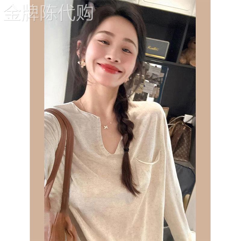 松弛感冰丝针织防晒罩衫女盛夏流行风格薄款透气宽松长袖T恤上衣