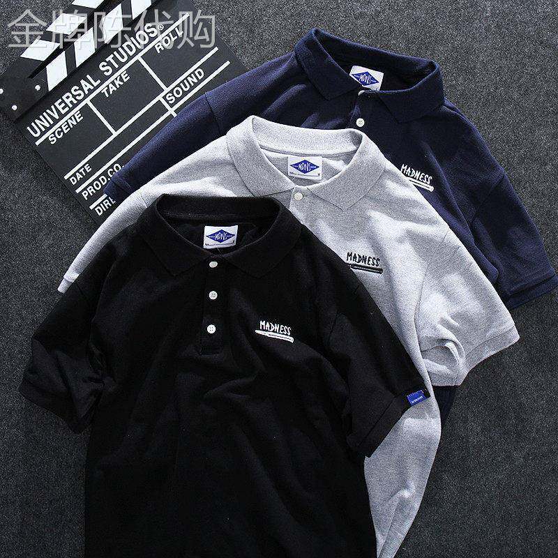 香港it代购 潮牌余文乐同款短袖t恤宽松 polo衫纯棉半袖 半截袖男