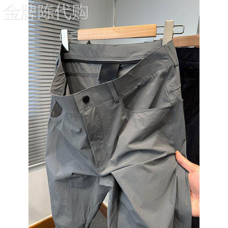 冰丝西裤男士2026新款夏季薄款潮牌宽松直筒休闲裤垂感阔腿西装裤