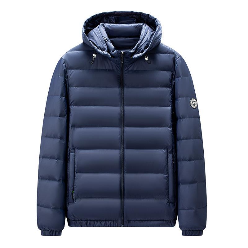 MAROLIO~锁温科技！2025新款连帽羽绒服男冬季轻薄保暖白鸭绒外套