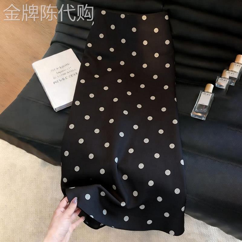 黑色波点半身裙女2026夏季新款韩版减龄百搭时尚气质显瘦直筒裙