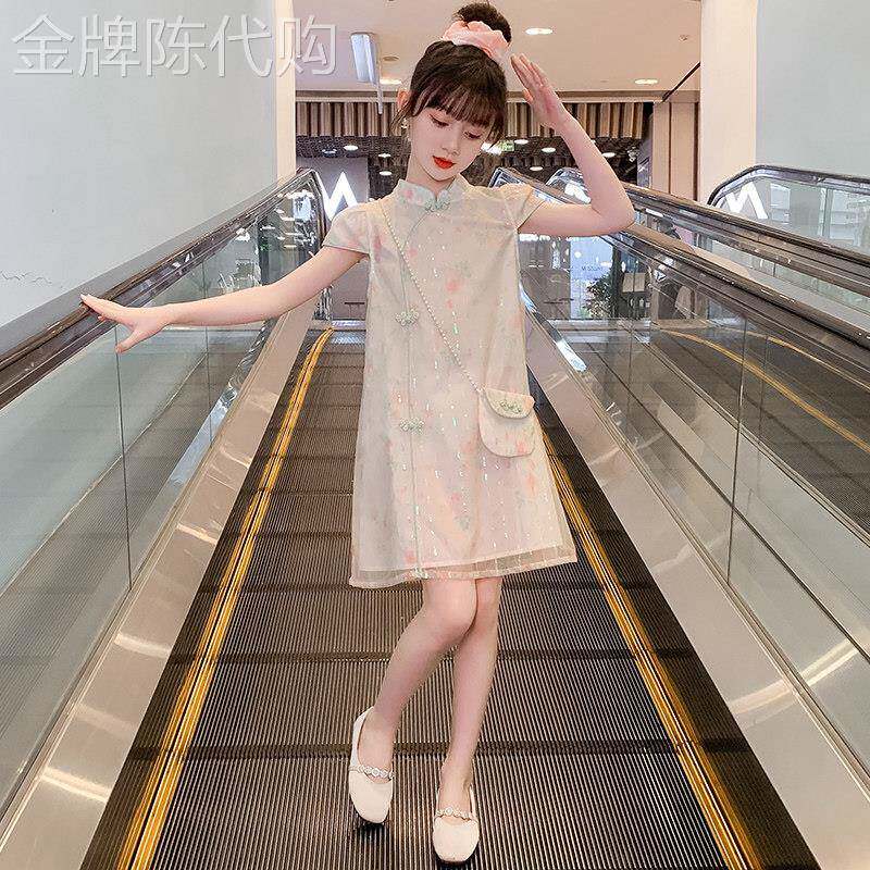 法国BADNUT女童旗袍洋装2026夏季新款中式洋派裙子中国风公主裙