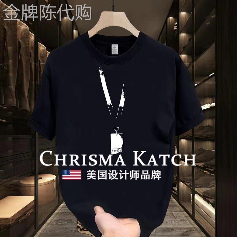 高端纯棉短袖T恤 美式潮流圆领休闲服 出口美国克里斯马新款