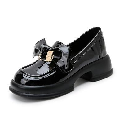 真皮厚底乐福鞋女2025年春季小个子内增高覆古英伦风玛丽珍小皮鞋