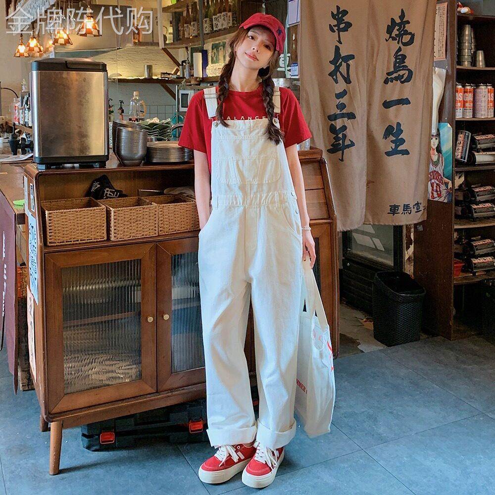 工装抱婴袋裤女夏季薄款2025新款高腰宽松显瘦小个子休闲阔腿连身