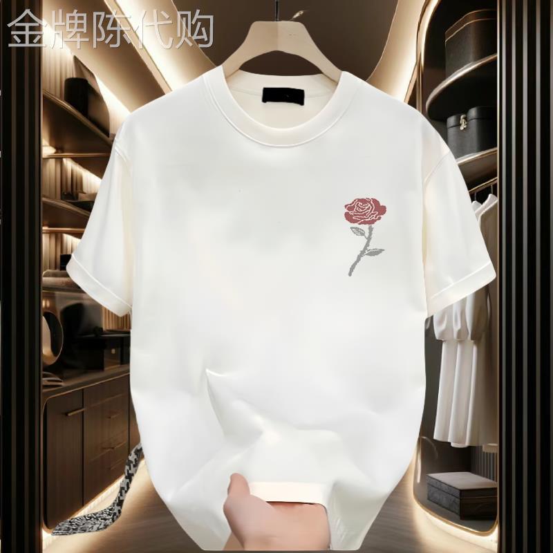 出口美国⭐Chrisma Katch~日系玫瑰印花短袖宽松半袖圆领T恤上衣