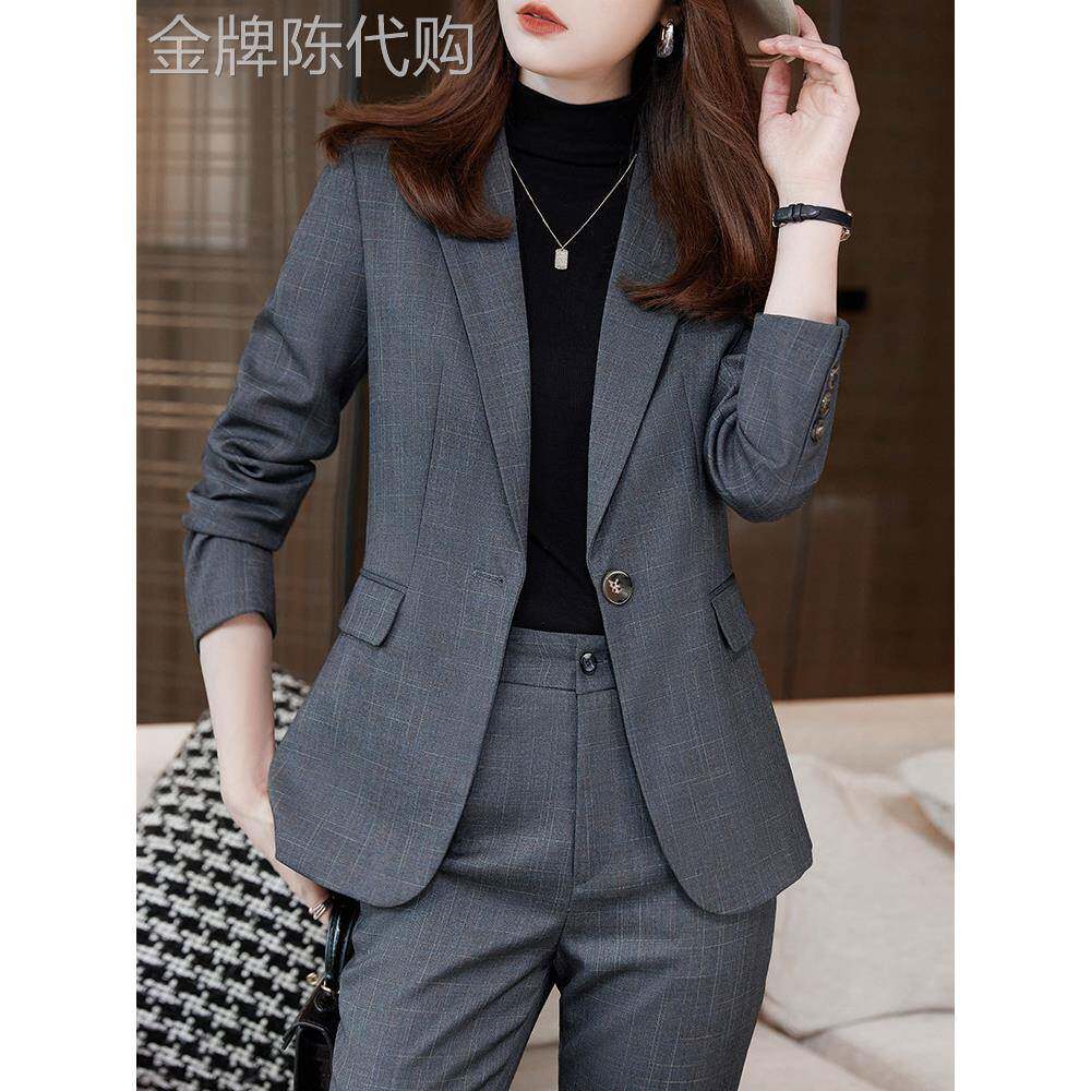 格子西装套装女春秋2025新款气质休闲高级感职业装正装西服两件套