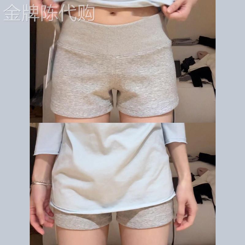 韩系灰色高腰休闲运动裤子女夏季2026新款小个子修身辣妹直筒短裤