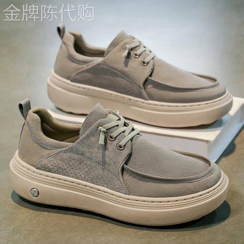 潮牌老北京布鞋男款夏秋透气休闲开车板鞋防滑耐磨一脚蹬运动潮鞋