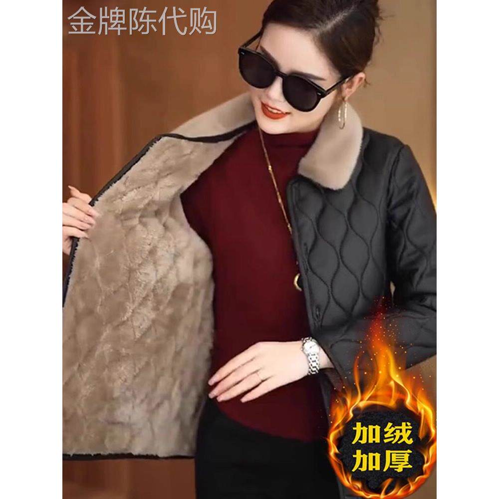 羽绒棉服女冬季加绒加厚2025年新款大码小个子皮棉衣棉袄外套上衣