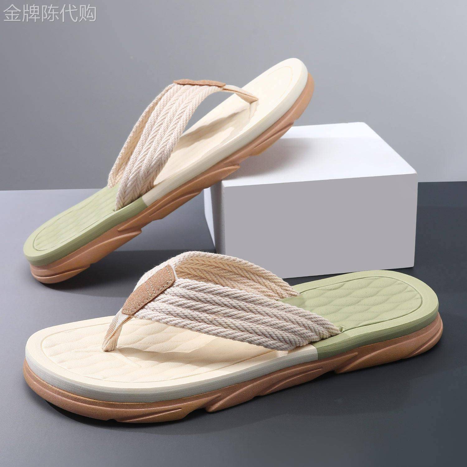 【高品质】人字拖男款夏季休闲2026新款耐磨防滑软底夹脚沙滩拖鞋