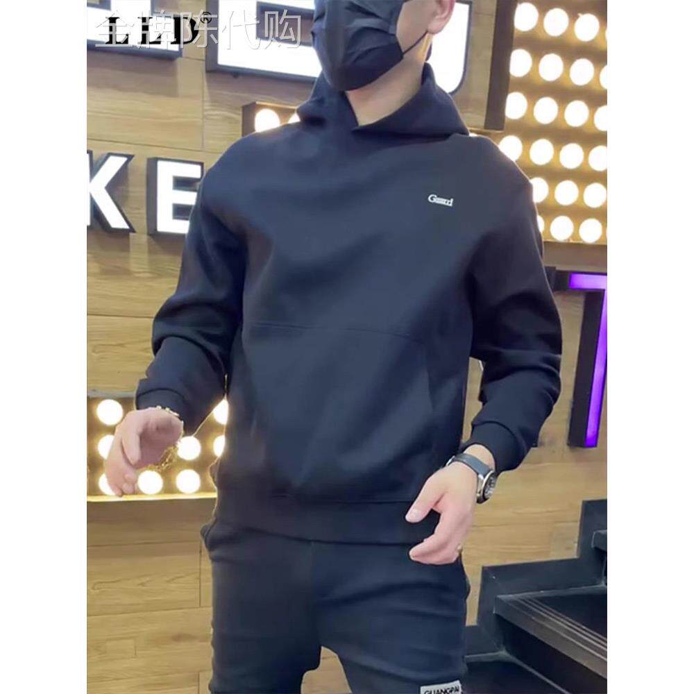 高端卫衣男2025春秋季新款韩版潮牌修身连帽上衣男士休闲长袖帽衫