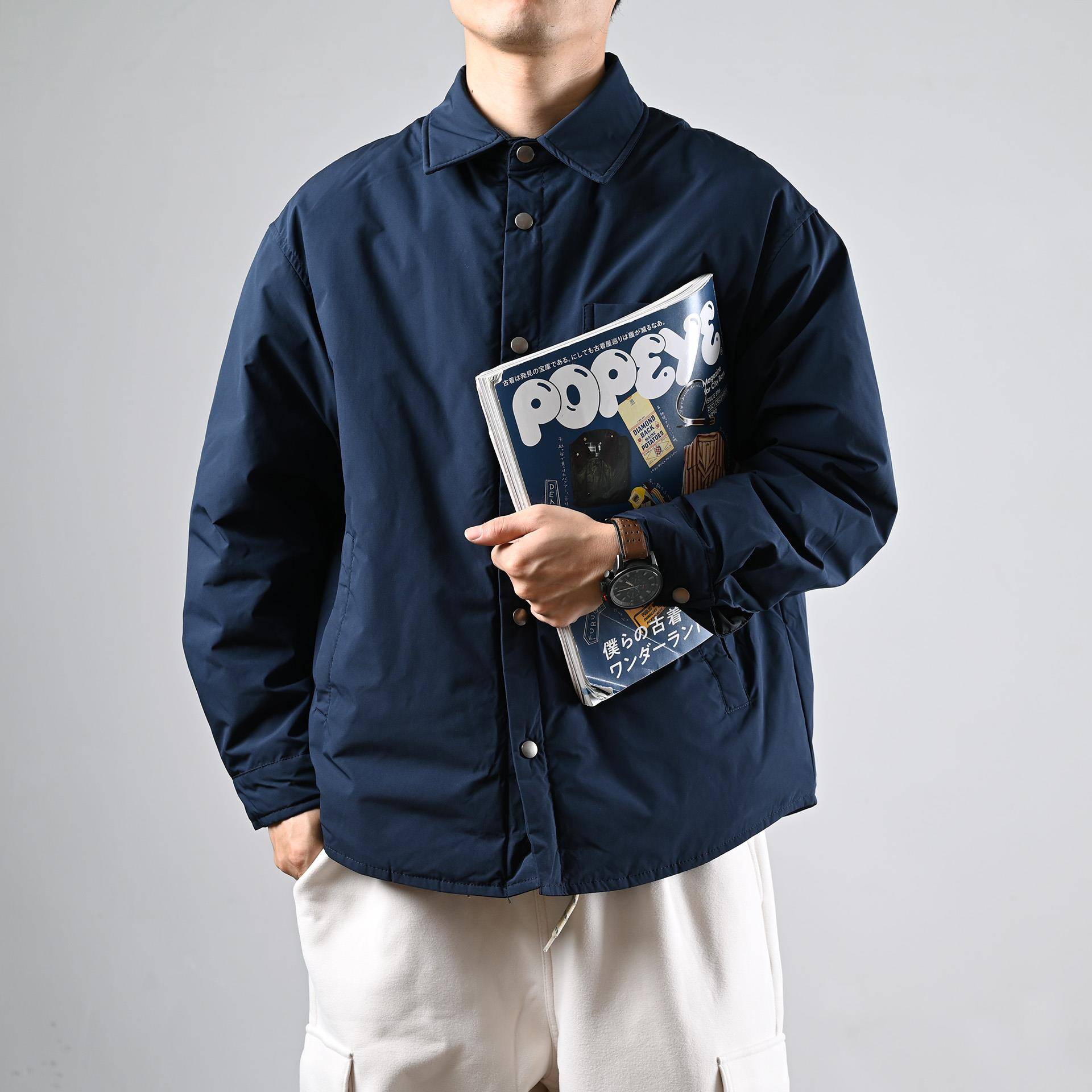 it neith BIAS潮牌日系羽绒服衬衫男ins休闲翻领羽绒棉衣秋冬外套