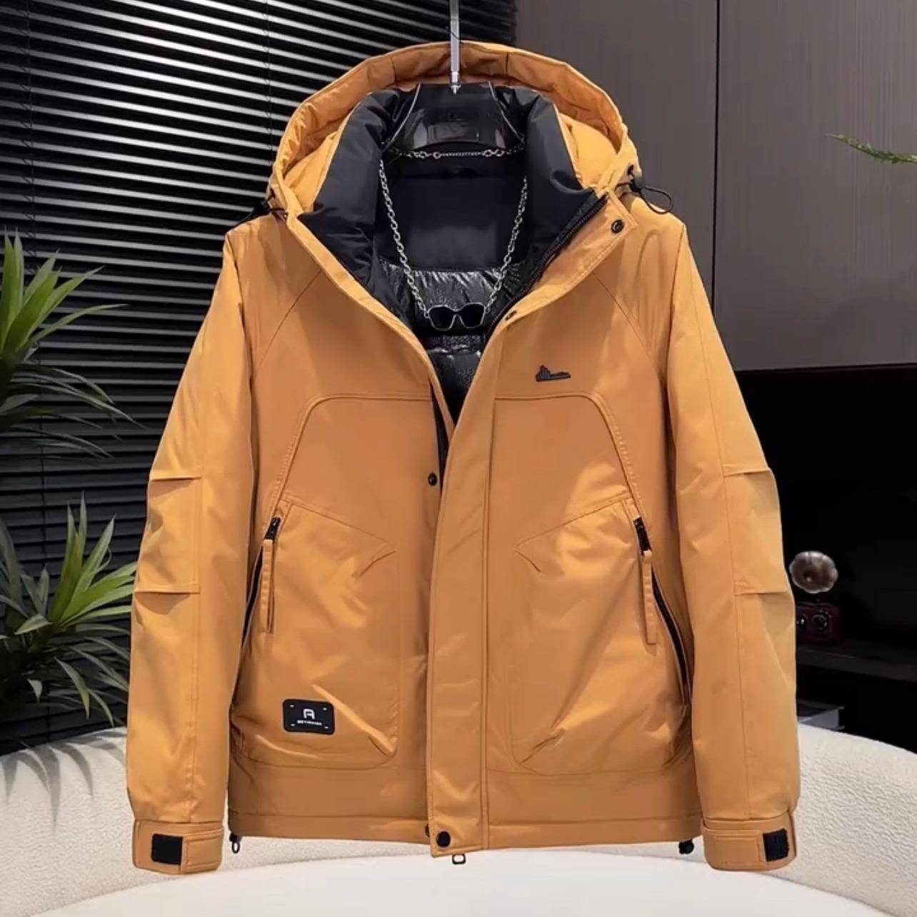 MAROLIO~无畏严寒！美式休闲工装羽绒服男冬季加厚保暖连帽冲锋衣