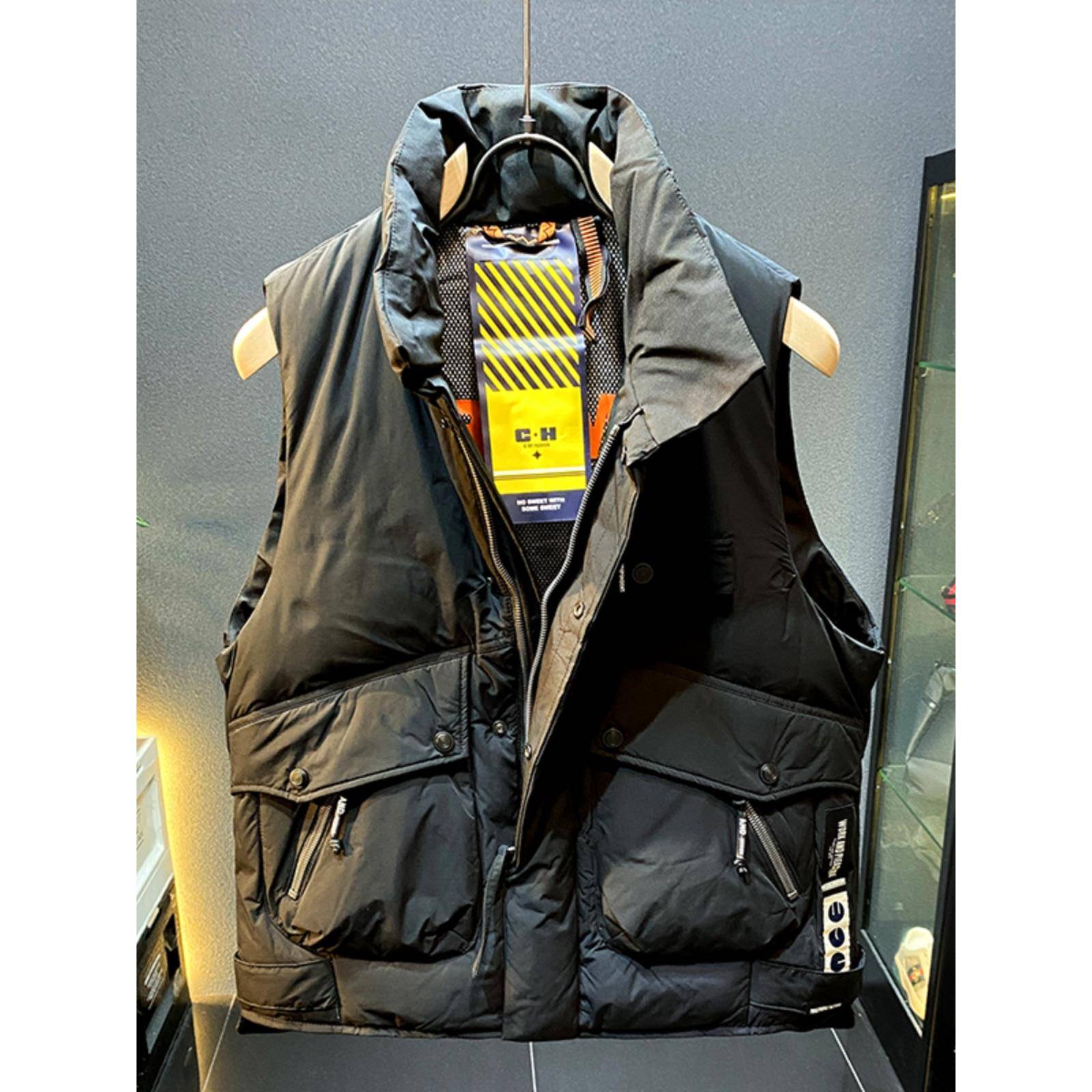 代购90白鸭绒保暖羽绒马甲男女2025冬季坎肩外穿宽松马夹立领外套