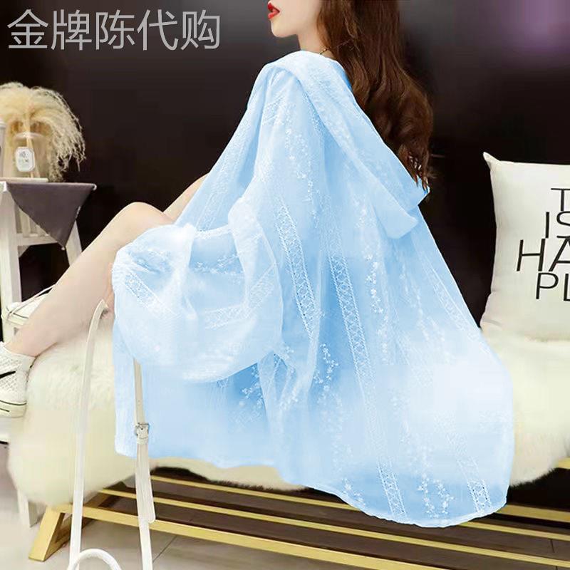 潮牌超仙防晒衣外套女夏季连帽薄款透气雪纺衬衫宽松网红罩衫上衣