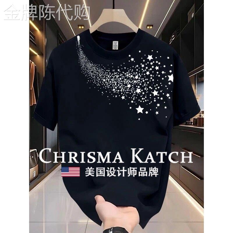 出口美国?Chrisma Katch~美式纯棉痞帅时尚个性正肩半袖上衣