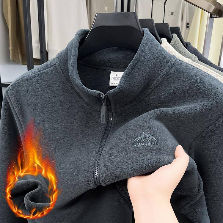 MAROLIO~精选优质面料！高端摇粒绒外套男冬季保暖内胆立领抓绒衣