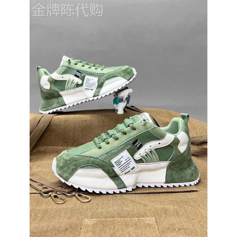 欧洲站厚底阿甘鞋男2025夏季新款真皮运动休闲鞋内增高大码老爹鞋