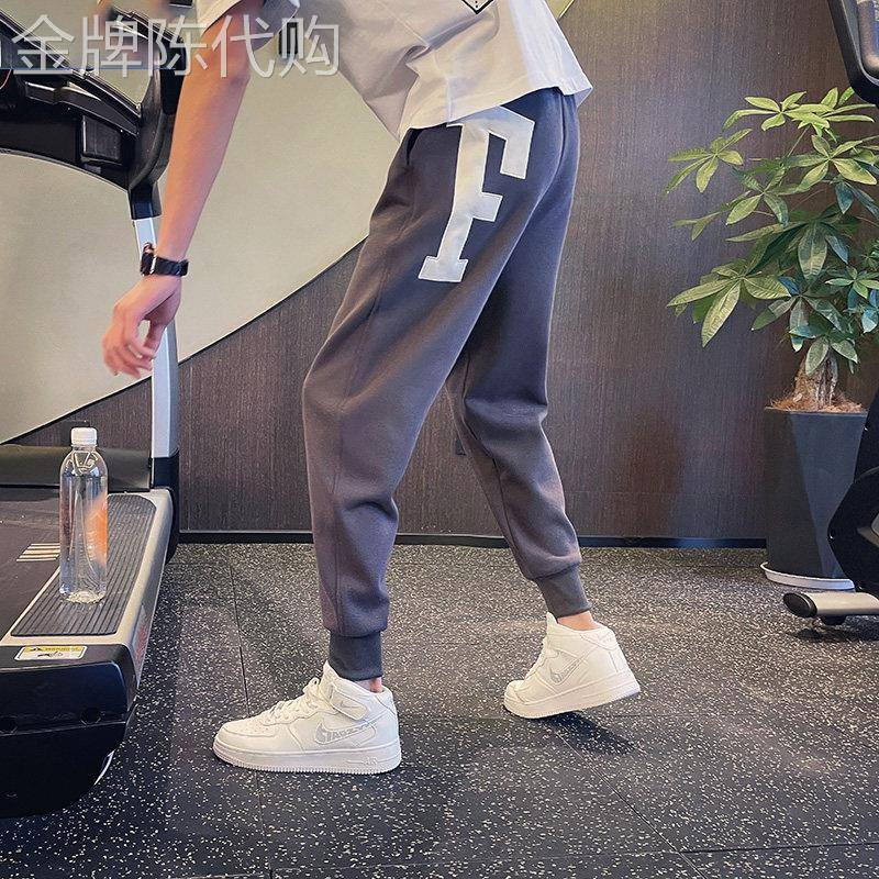 运动裤男春秋季2025潮流痞帅裤子新款潮牌九分束脚卫裤休闲裤男裤