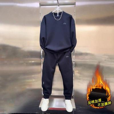 高端空气棉男士休闲运动套装春秋冬2025新款卫衣卫裤男款一套加绒