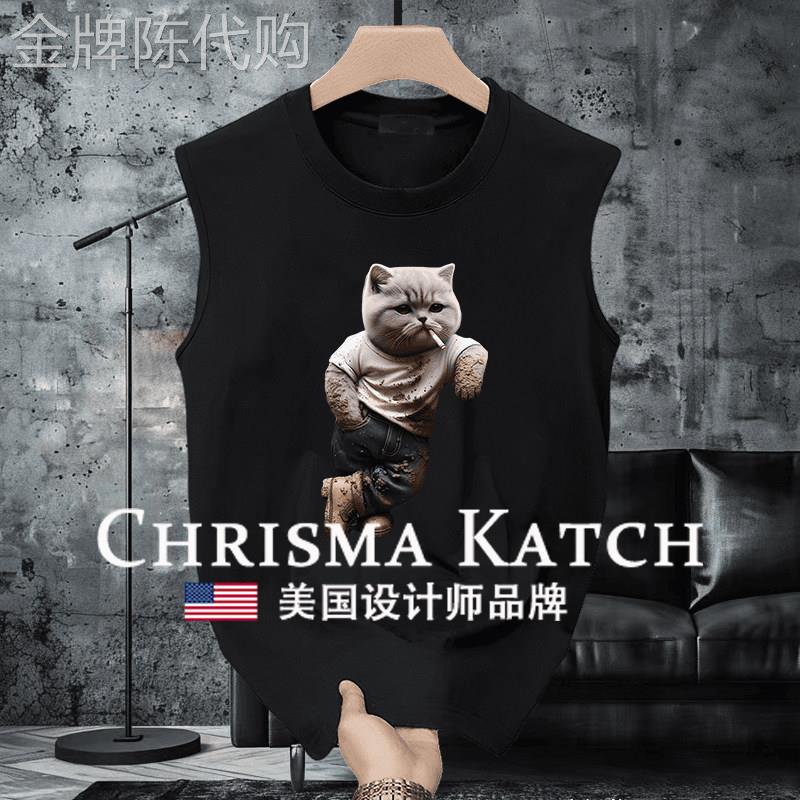 出口美国Chrisma Katch~2026新款美式潮牌纯棉宽松圆领透气男士