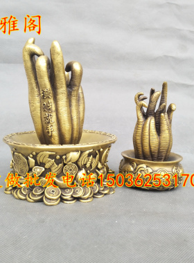 铜日进斗金横财就手招财门厅摆件