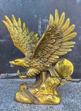 铜老鹰摆件大号拼搏长城鹰工艺品