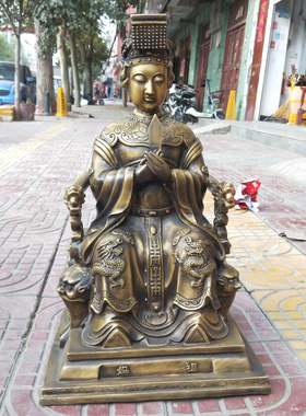 妈祖娘娘铜像摆件大号坐像海神像