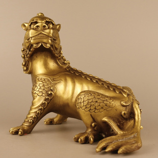 铜谛听独角兽摆件神兽地藏王坐骑风水家居客厅玄关中式工艺品镇宅