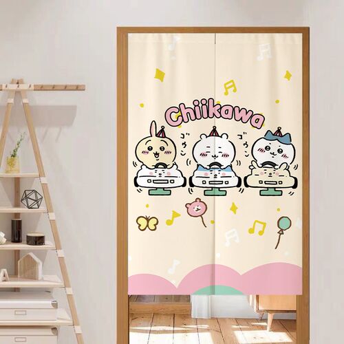 卡通可爱吉伊卡哇门k帘chiikawa隔断帘卧室卫生间遮挡帘免打孔挂