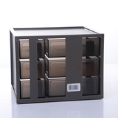 米木抽屉式 收纳盒亚克力文具饰品储物盒桌面办N公室小物品柜.5005