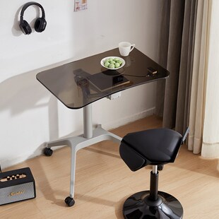 办公气动升降桌自动可移动电E脑演讲讲台桌子写字学习书桌 站立式