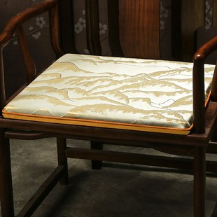 中式茶椅垫坐垫棉麻垫子实木茶桌椅子太师椅圈Q椅红木茶室沙发坐