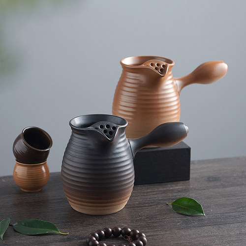 中式陶瓷茶壶煮茶壶围炉煮茶壶茶杯可F干烧侧把壶一整套电陶炉茶
