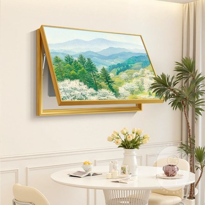 野地美树子电表箱挂画日式原木风网线盒免打孔装S饰画电闸遮挡神