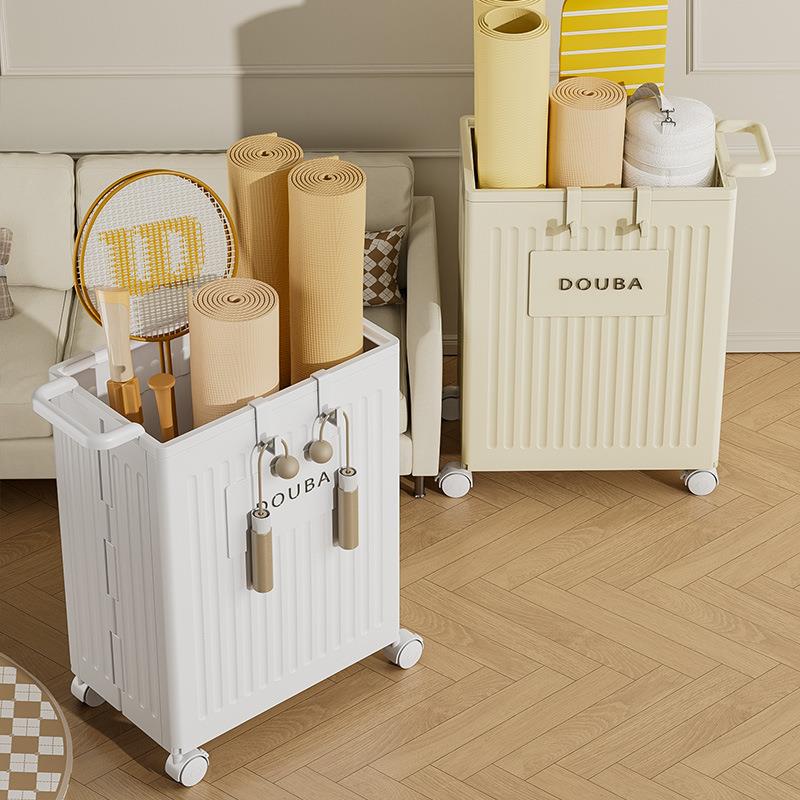 收纳箱多用途可折叠家用健身运动体育器材收纳神器带轮子杂物整理