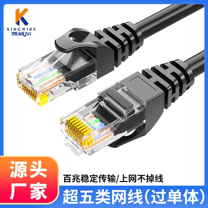 超五类非屏蔽电脑网线 cat5e类百兆双绞网络跳线RJ45接口宽带网线