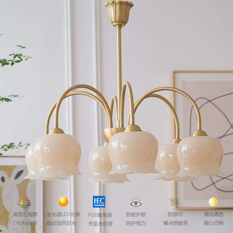 中古风复古奶油铃兰花朵网红卧室吊灯衣帽间客厅餐厅美式全铜吊灯,农机/农具/农膜,其它农用工具,淘宝优惠券,粉丝福利购,淘宝优惠卷