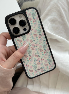 EshuRohe原创公主甜美法式浪漫宫廷风芝士碎花手机壳苹果iPhone16pro高级感小众15plus14max13防摔17黑边亮面