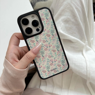 EshuRohe原创公主甜美法式 浪漫宫廷风芝士碎花手机壳苹果iPhone16pro高级感小众15plus14max13防摔17黑边亮面