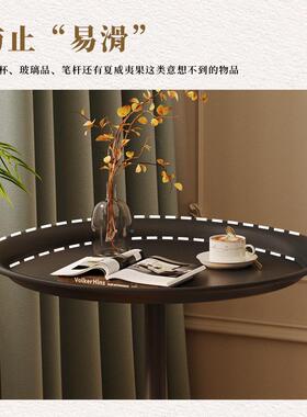 美式复小古几客厅边几沙发边柜MMX茶轻奢小创意床头柜置物架黑色