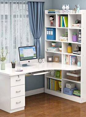 实木转书角书桌架童组合电脑台字式写桌书柜家用儿EWZ卧室拐角学