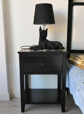 F757H7S7cs头黑色实木40床柜柜酒店易公寓小户型边角收纳置物简约