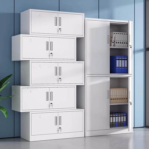 皮柜办铁公PQP文件柜柜资料柜档案铁皮更衣家柜卷柜矮柜带锁储物