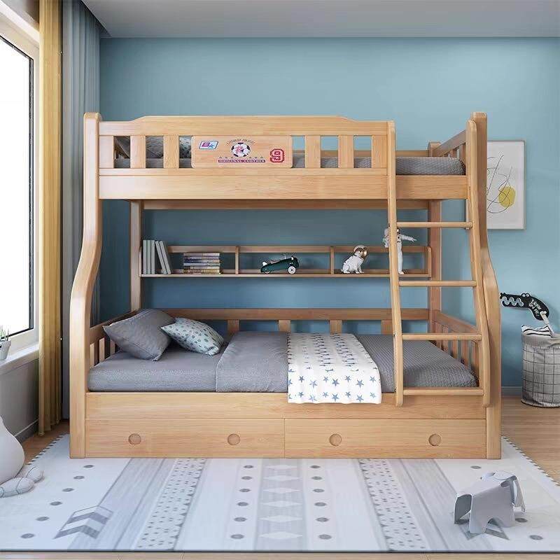 实高低双层加下木床子母家用上两层小户型二SQM厚层儿童床上双层